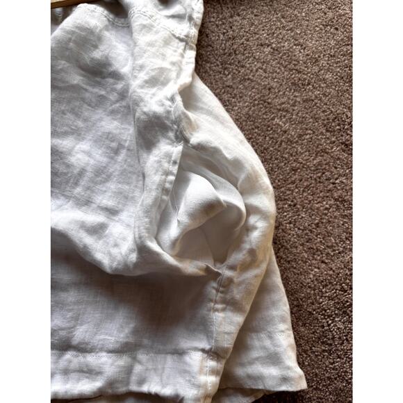 Lands' End 14 - 16 White Linen Top Coverup Tunic Breezy Beach Pullover - Picture 5 of 8